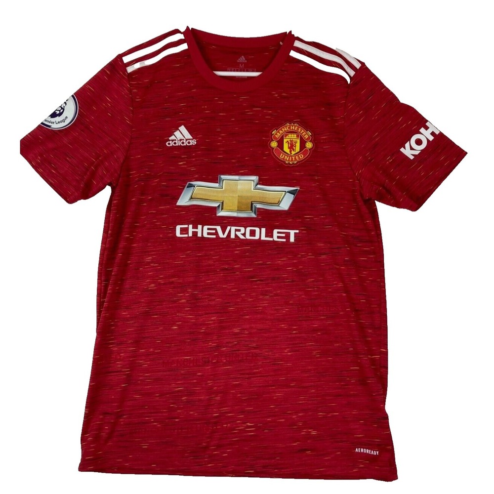 MANCHESTER UNITED 2020/2021 HOME‎ FOOTBALL SHIRT JERSEY ADIDAS #11 KWAME SIZE M